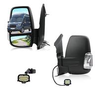 Convitex Complete Wing Mirror Left Side Electric and Heated Manual Folding Short Arm for Ford Transit MK8 2013-Onwards Passenger Side Door Wing Mirror