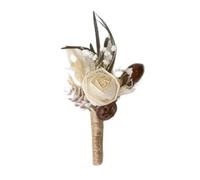 CONVOW 2PC Dried Flower Bouquet Boutonnieres Brooches Wedding Groomsmen Buttonholes Corsage Bridesmaid Flower Decor