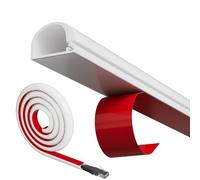 Conwang Mini White Cable Trunking Self Adhesive For 1 Electric Cables,Flexible Wire Covers Hider For Cables,TV Cable Covers Hider For Wires Wall,Wire Conduit Trunking For Single TV Cables,2m
