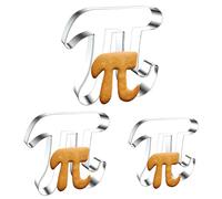 Conzon 3 PCS Pi Symbol Cookie Cutters, 3 Size Large Pi Sign Metal Cookie Cutters Molds for Baking Cookie Pastry Sandwich Party Supplies, 4.72", 4", 3.15"