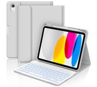 COO for iPad 11/10th Gen Case with Keyboard(11" A16 2025 & 10.9" 2022)-7 Colors Backlit Wireless Detachable Bluetooth Keyboard Cover with Pencil Holder, Auto Wake/Sleep for iPad A16 KeyboardCase(Gray)