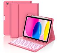 COO for iPad 11/10th Gen Case with Keyboard(11" A16 2025 & 10.9" 2022)-7 Colors Backlit Wireless Detachable Bluetooth Keyboard Cover with Pencil Holder, Auto Wake/Sleep for iPad A16 KeyboardCase(Red)