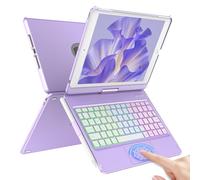COO Keyboard Case for on iPad 10.2" 9th/8th/7th Gen, Under iPad Air 10.5"(3rd Gen)/in iPad Pro 10.5 in, Backlit 10 Color 360 Screen Rotation Case for on iPad with Keyboard, Auto Sleep/Wake - Lavender