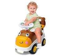 Coo11 2-in-1 Ride On Car & Push Along Walker for Toddlers, Foot-to-Floor Sliding Car with Back Support, Horn & Sound Effects Steering Wheel, Baby Fun Learning Vehicle Toy for 1-3 Years Boy & Girl