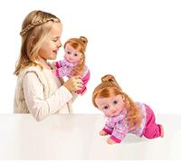 COO11 23.5CM Baby Crawling Doll Toy with Music, Head Shaking, Talking Doll Says Dad Mama, Laughs, Dances and Crawls, Soft Vinyl Interactive Crawling Dolls for Girls Ages 3+ Years
