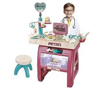 Coo11 23 PCs Kids Doctor Medical Station Play Set with Stool, Pretend Play Medical Accessories Toys, Equipment Display Rack, Educational Learning Doctor Role Playset for Toddlers Boys & Girls Ages 3+