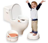 Coo11 3-in-1 Baby Potty Training Toilet Seat with Built-in Step Stool and Removable Potty, Soft Cushion Pad, Compatible with Most Toilet Seats, Easy to Clean - Suitable for Boys and Girls 1-6 Years
