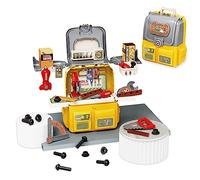 COO11 43 PCS Toy Tool for Toddler Boys Pretend Play Tool Kit - Toy Kit Playset with Workshop Carry Case - Construction Accessories Tool Kit with Backpack - Tools Station Box Desk Set
