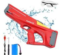 COO11 550ml Electric Water Gun With Range up to 35FT, Large Capacity Automatic Water Blaster for Outdoor Play, Rechargeable High-Powered Soaker Gun for Teens and Adults Ages 14+ (Red)