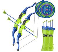 COO11 57CM Bow and Arrow Archery Toy Set for Kids, Archery Toy Kit with 2 Target Board, 2 Quiver and 6 Suction Arrows, Shooting Game for Boys and Girls Ages 3+Years (2-Pack)