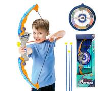 Coo11 61CM Archery Bow and Arrow Set for Kids, LED Light Up Archery Set Includes 1 Bow and 3 Suction Arrows and 1 Target, Safe Indoor/Outdoor Toy for Boys and Girls Ages 6+ Years