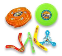 COO11 6pc Boomerang flying sports toys for kids and adults with Advanced Tri-blade Design Boomerang Flying equipment outdoor toys colorful sports game toy flight Range 20-30 Meters.