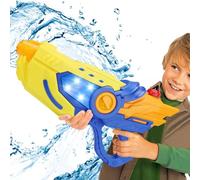 COO11 800ML Electric Water Pistol Gun for Kids, Automatic Water Gun Toy with LED Lights, Rechargeable Battery, 10-30ft Shooting Range, Outdoor Water Blaster for Boys and Girls Ages 3+ (Yellow)
