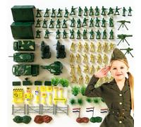 COO11 94Pcs Military Playset for Kids, Army Soldier Figures with Tanks, Helicopters, Weapons and Accessories - Army Battle Toy Gift for Boys and Girls Ages 3+