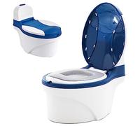 COO11 Baby Potty Training Toilet Seat with Toilet Paper Storage, Soft Cushion Pad and Removable Urinal Pot, Portable and Comfortable for Toddlers, Gift for Boys and Girls 18+ Months (Blue)