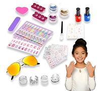 Coo11 DIY Nail Sticker Set Kids' Endless Nails Design Creative Style The Nail Art and Craft Varnish Set Real Kit Quick-Dry Strippable Polish with Dryer Birthday Party for Kids Above 5+ Ages