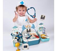 Coo11 Kids Doctors Set Backpack Design Pretend Doctor Kit Toys Pretend Play Doctor Medical Playset, Play Kit Stethoscope Sink & Doctor Accessories Educational Learning Role Toys for 3 Year Old Boys