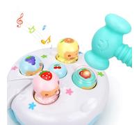 COO11 Kids Handheld Whack-A-Mole Game Machine Electric Hamster, Educational Toy, Fruit Cake Shape, Knocking Music Game with Sound Light, Improves Skills, Educational Fun Game (Pink)