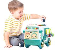 Coo11 Smart School Bus Kid Educational Musical Instrument Baby Toys Beat Piano Bus Shape Music Learning Toys Hand Eye Coordination Development Toys Blue (Blue)
