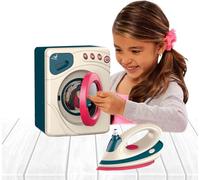 COO11 Washing Machine and Ironing Housekeeping Electric Playset Kids Toys with Light Sound Realistic Spinning Pretend Play Toy Set for Boys and Girls, Multicolor
