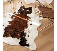 Cooalinar Cow Print Rug,Cowhide Rug,Faux Fur Cowhide Rug,Faux Cowhide Rug,Cowhide Rugs For Living Room,Faux Animal Cow Hide Rugs Carpet,Animal Printed Area Rug,Irregular Shapped Area Rugs