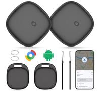 CooAoo Android Tracker Tag Key Tracker (Android Only) Compatible with Google Find Hub Bluetooth Tracker Tag Air Tracker Item Finder for Keys, Wallet, Suitcase & Bags (2pcs-Black)