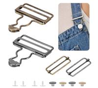 CooAooRoo 12 Pack Overall Buckle Metal Clips, Overall Buckle Replacement Stainless Steel Buckle, Adjustable Sliding Buckle For Overalls Wool Pants Suspenders Snow Pants Clothing Handbags Backpacks