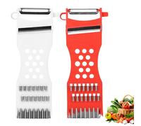 CooAooRoo 2 Pcs Vegetable Cutter, Mandoline Vegetable Slicer Hand Held Grater Peelers Shredders Household Kitchen Tools for Fruit, Cucumber, Potato