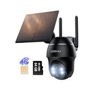 COOAU 4G LTE Cellular Security Camera Outdoor Wireless with SIM Card&64GB Card Storage, 2K 360° PTZ Battery Camera,Solar No WiFi Wireless Outdoor Camera,Motion Detection,No WIFI Security Camera