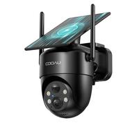 COOAU Solar Security Cameras Wireless Outdoor - Low-Light Rechargeable , Easy to Install, 2K 360° Camera for Home Security, Surveillance Cam with AI Smart Detection, Wi-Fi 6, Color Night Vision, IP66