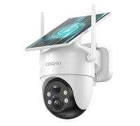 COOAU Solar Security Cameras Wireless Outdoor - Low-Light Rechargeable , Easy to Install, 2K 360° Camera for Home Security, Surveillance Cam with AI Smart Detection, Wi-Fi 6, Color Night Vision, IP66
