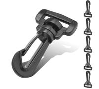 CooBigo 12PCS Plastic Swivel Snap Hook Clip for Purse, 3/4 Inch Rotary Swivel Clasp Shoulder Strap Bag Webbing Hook Clips Backpack Strap Clip Clasps Purse Strap Hardware Lanyard Replacement Clip