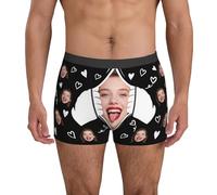 coobopet Personalised Boxers with Funny Face Personalised Underwear with Face Gifts for Men Husband Boyfriend Father（S-XXL）