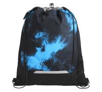 coocazoo Gym Bag with Zip Pocket and Drawstring, Reflective Elements, Buckle for Attaching to School Backpack 10 Litres, 3rd Grade, Mystic Clouds - Black-Blue, Mystic Clouds