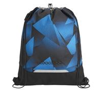 coocazoo Gym Bag with Zip Pocket and Drawstring, Reflective Elements, Buckle for Attaching to School Backpack 10 Litres, 3rd Grade, Electric Ice - Black-Blue, Electric Ice