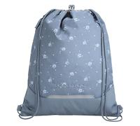 coocazoo Gym Bag with Zip Pocket and Drawstring, Reflective Elements, Buckle for Attaching to School Backpack 10 Litres, 3rd Grade, Bloomy Daisy - Light Grey, Bloomy Daisy