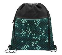coocazoo Gym Bag with Zip Pocket and Drawstring, Reflective Elements, Loops for Attaching to School Backpack, 10 Litres, 3rd Class Above, Pixel Blox