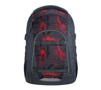 Coocazoo Mate School Backpack, Ergonomic & Adjustable Satchel, Height & Size Adjustable, with Chest Strap & Waist Belt, from 3rd Grade, Broken Black - Black/Red, Broken Black