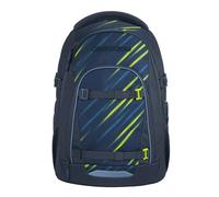 Coocazoo Mate School Backpack, Ergonomic & Adjustable Satchel, Height & Size Adjustable, with Chest Strap & Waist Belt, from 3rd Grade, Fast Lime - Black-Blue, Fast Lime