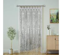 CooCeeMake Macrame Curtain Boho Doorway Curtains,Handmade String Backdrop Panel Hippie Door Hanging Wedding Decor Arch Curtain Room Divider Bohemian Wall Cover (Nature, 35×79in/90×200cm, Diamond)