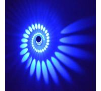 Coocnh 3W LED aluminium wall light (for bathroom/corridor lamps, modern wall spotlight effect), aluminium, blue, E27, 6.00 W