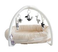CooCooBaby Deluxe Infant Lounger, Baby Nest Cover for Baby Girls & Boys, Newborn Essentials for Baby 0-12 Months, 100% Cotton (CreamyWhite)