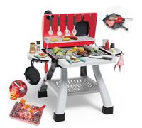 COODELE Kids BBQ Grill Kitchen Playset, 2 Tier Outdoor Playhouse Cooking Set, 41 Pieces Interactive Food Toys, Christmas Birthday Gift for Boys, Girls 3-8