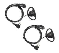 COODIO Lot 2 x D-Ring Earpiece Police Security Headset inline PTT Mic Microphone For 2 Pin Motorola CP040, CP140, Hytera, Midland 2 Way Radio