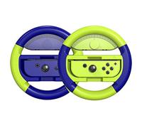 COODIO Pro Switch Wheel, Joy Con Racing Wheel, Comfort Grip Steering Wheel For Mario Kart 8 Deluxe / Nintendo Switch & OLED Model, Blue / Neon Yellow (2 Packs)