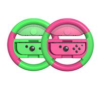 COODIO Pro Switch Wheel, Joy Con Racing Wheel, Comfort Grip Steering Wheel For Mario Kart 8 Deluxe / Nintendo Switch & OLED Model, Neon Green / Neon Pink (2 Packs)