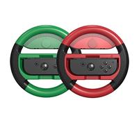 COODIO Pro Switch Wheel, Joy Con Racing Wheel, Comfort Grip Steering Wheel For Mario Kart 8 Deluxe / Nintendo Switch & OLED Model, M Red / L Green (2 Packs)