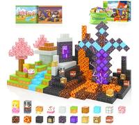 Coodoo 110PCS Magnetic Blocks - Build Mine Magnet World Magic Sword Portal Set, Magnet Kids Toys for Boys & Girls Age 3-5 4-8 5-7, STEM Magnetic Tiles Building Games Sensory Outdoor Toddler Toys