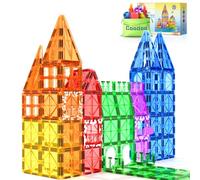 Coodoo 60 PCS Magnetic Building Tiles STEM Magnetic Blocks Sensory Toys Kids Games Magnet Building Toys for Boys and Girls Aged 3+, Kids Brain Development Preschool Kindergarten Toddler Toys