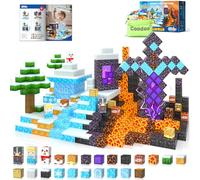 Coodoo Frozen Toys Magnetic Blocks - Build Mine Magnet World Frozen & Lava Set, Magnetic Tiles Building Blocks Toddler STEM Sensory Outdoor Kids Gifts for Boys & Girls Toys for Ages 3 4 5 6 7 8
